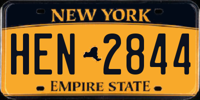NY license plate HEN2844