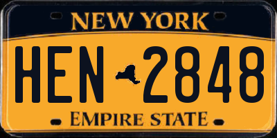 NY license plate HEN2848