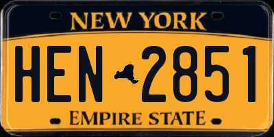 NY license plate HEN2851