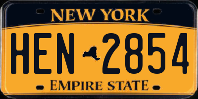 NY license plate HEN2854