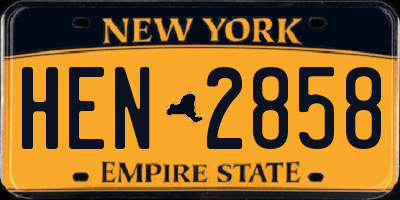 NY license plate HEN2858