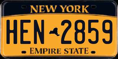 NY license plate HEN2859