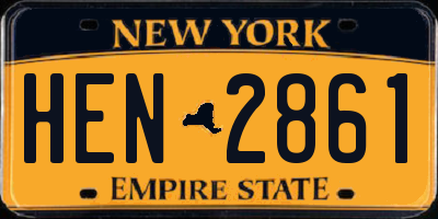NY license plate HEN2861