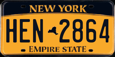 NY license plate HEN2864