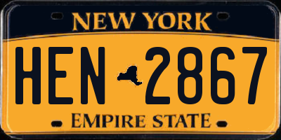 NY license plate HEN2867