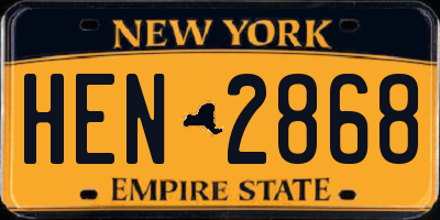 NY license plate HEN2868