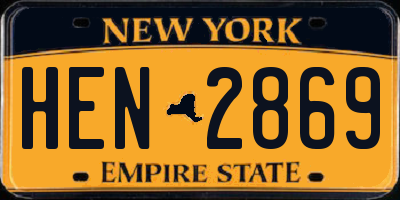 NY license plate HEN2869