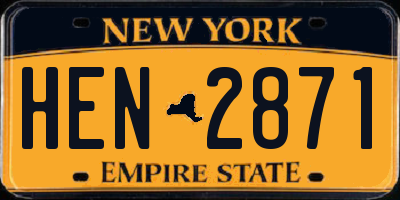 NY license plate HEN2871