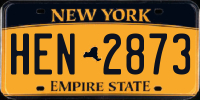 NY license plate HEN2873