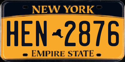 NY license plate HEN2876