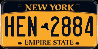 NY license plate HEN2884