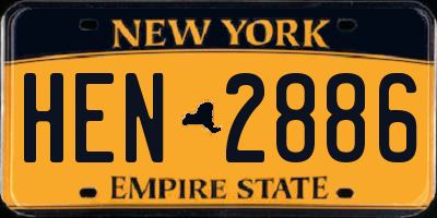 NY license plate HEN2886
