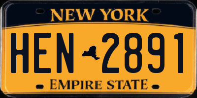 NY license plate HEN2891