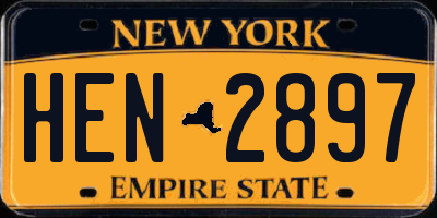 NY license plate HEN2897