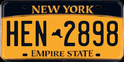 NY license plate HEN2898