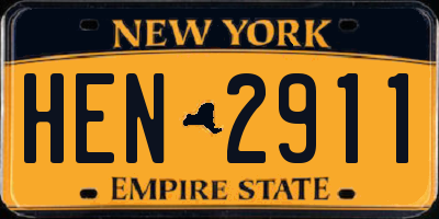 NY license plate HEN2911