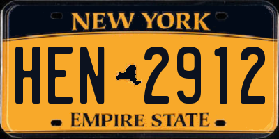 NY license plate HEN2912