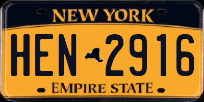 NY license plate HEN2916