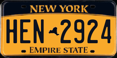 NY license plate HEN2924