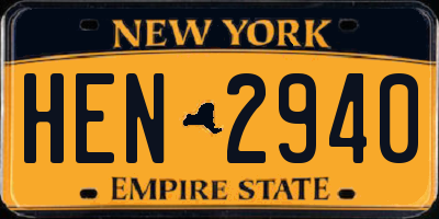 NY license plate HEN2940