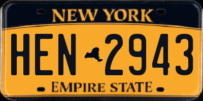 NY license plate HEN2943