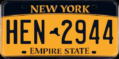 NY license plate HEN2944