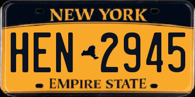 NY license plate HEN2945