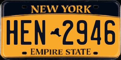 NY license plate HEN2946