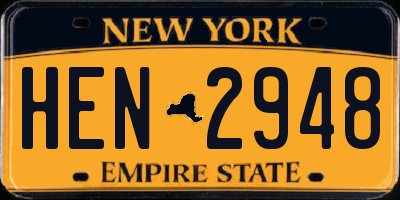 NY license plate HEN2948