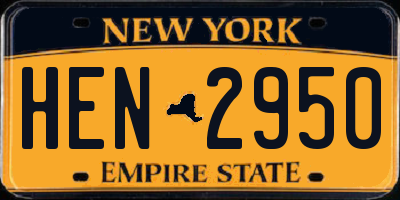 NY license plate HEN2950