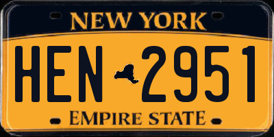 NY license plate HEN2951