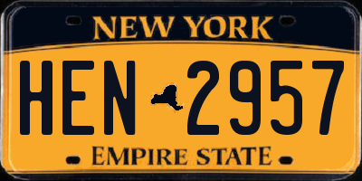 NY license plate HEN2957