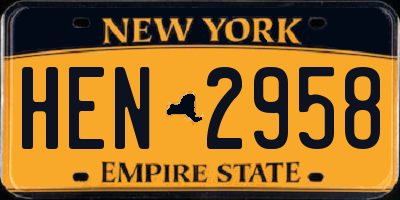 NY license plate HEN2958