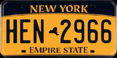 NY license plate HEN2966
