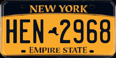 NY license plate HEN2968