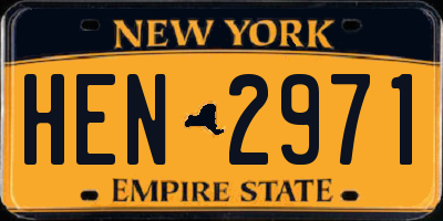 NY license plate HEN2971