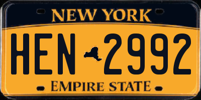 NY license plate HEN2992
