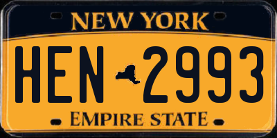 NY license plate HEN2993
