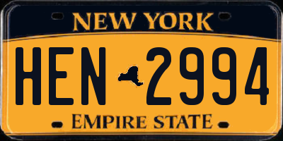NY license plate HEN2994