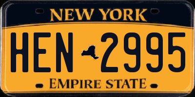 NY license plate HEN2995