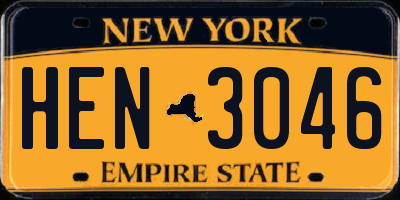 NY license plate HEN3046