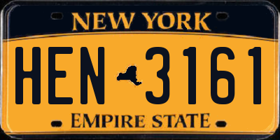 NY license plate HEN3161