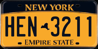 NY license plate HEN3211