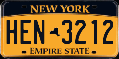 NY license plate HEN3212