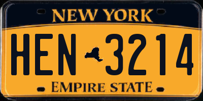 NY license plate HEN3214