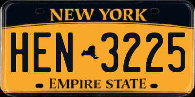 NY license plate HEN3225