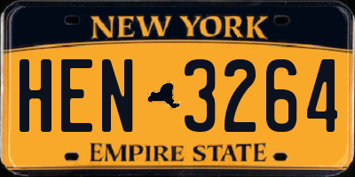 NY license plate HEN3264