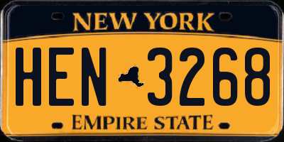 NY license plate HEN3268