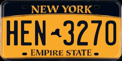 NY license plate HEN3270
