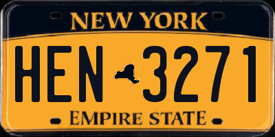 NY license plate HEN3271